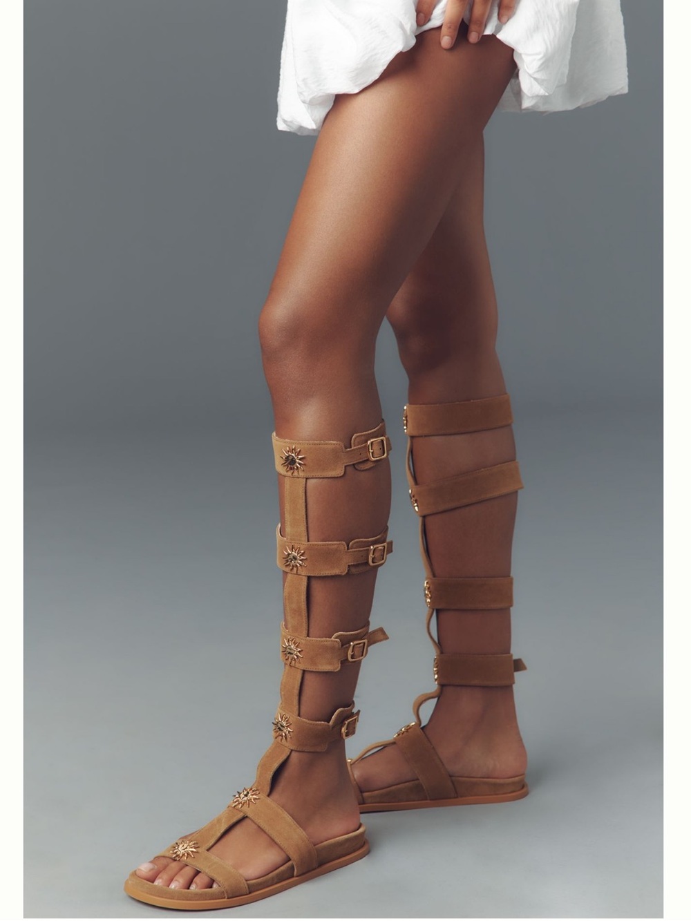 Nwt Anthropologie alohas Tall Gladiator Sandals in Tan Suede